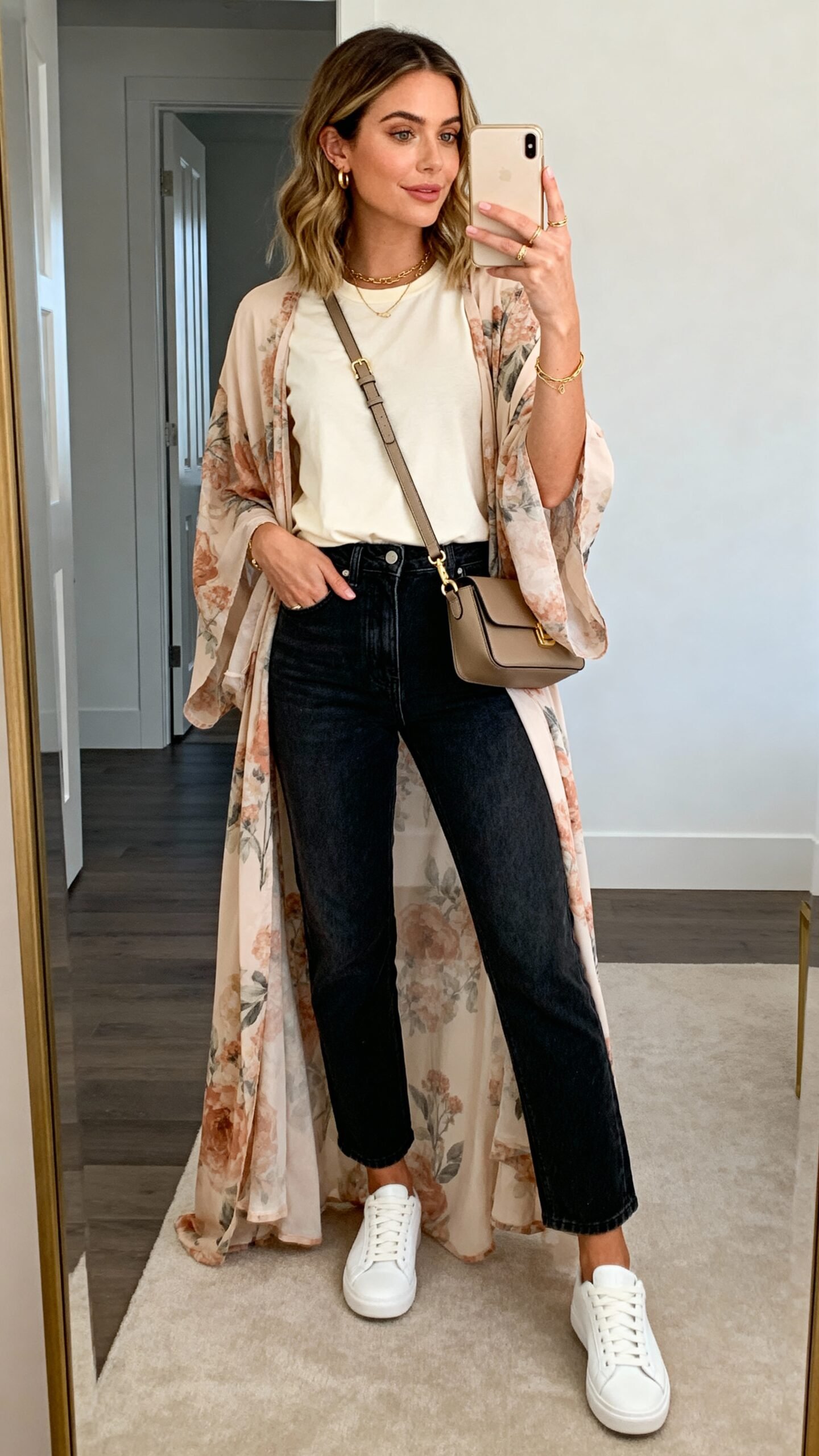 effortlessly chic airport travel ensemble