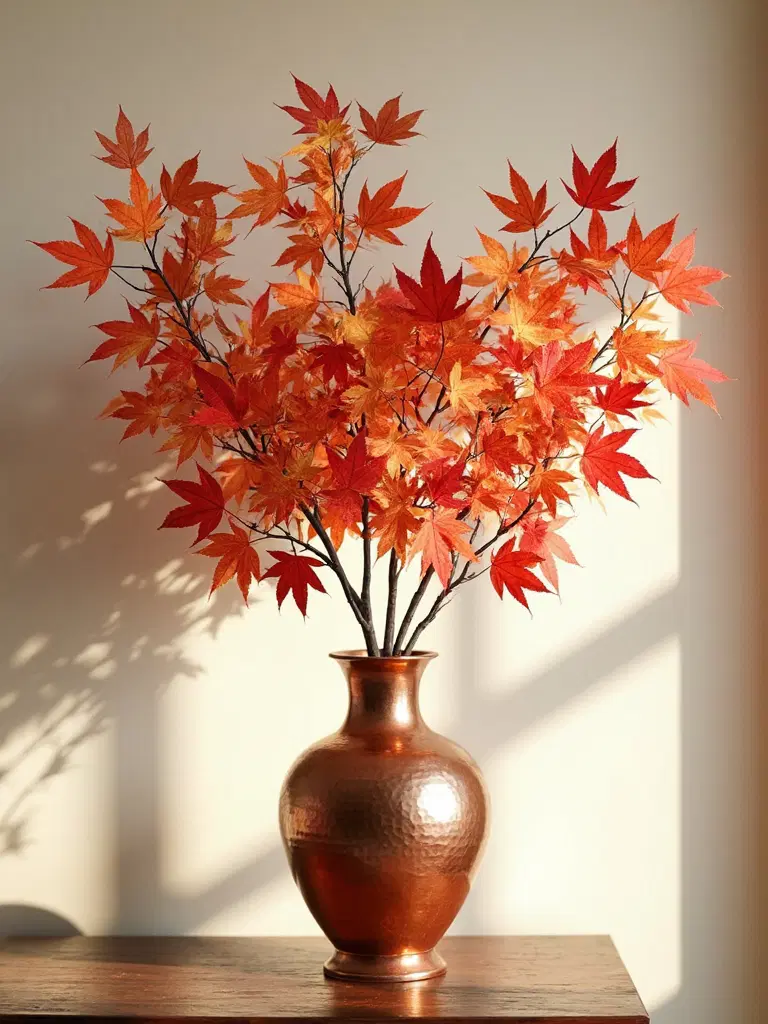 copper vessels for autumn arrangements