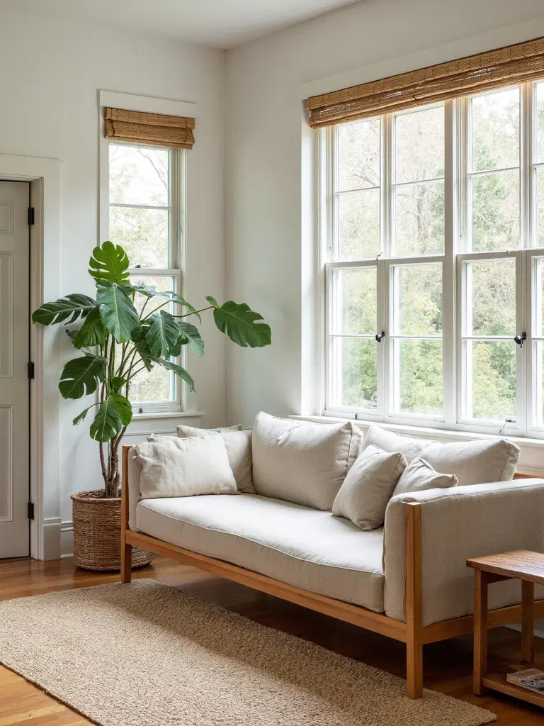 bright and airy living room with natural light