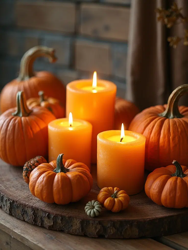 autumn pumpkin candle centerpiece