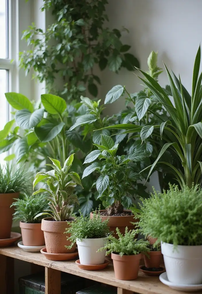 lush indoor plants decorating a bright apartment room