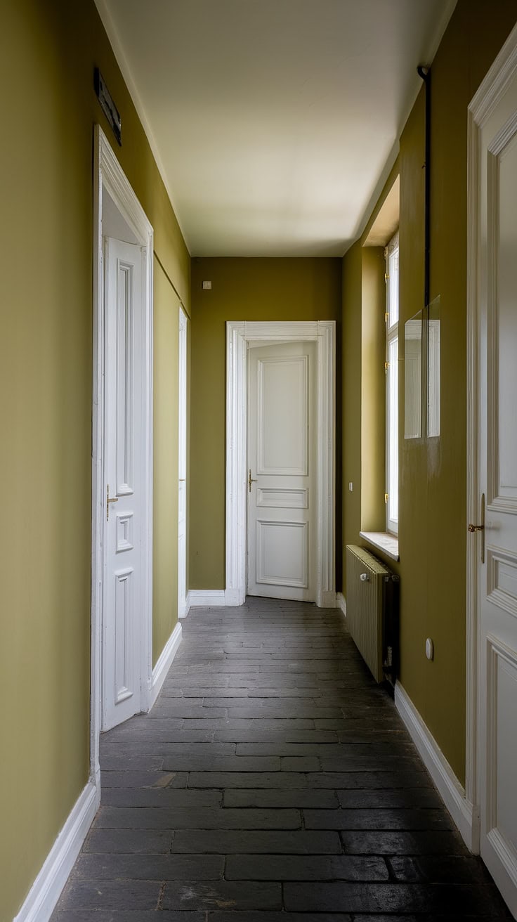 Olive Green Hallway Interior