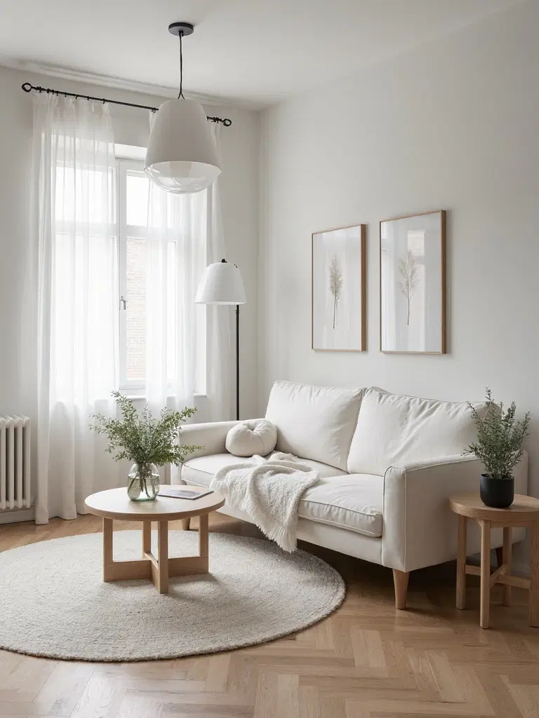 fresh white walls with natural lighting and neutral decor