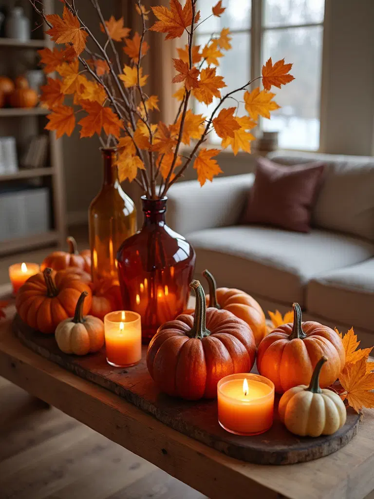 coffee table with autumn color scheme