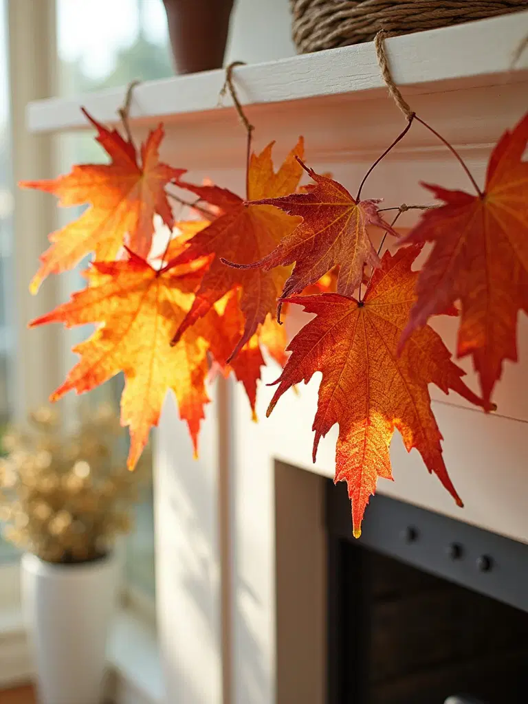 wax dipped maple leaf garland