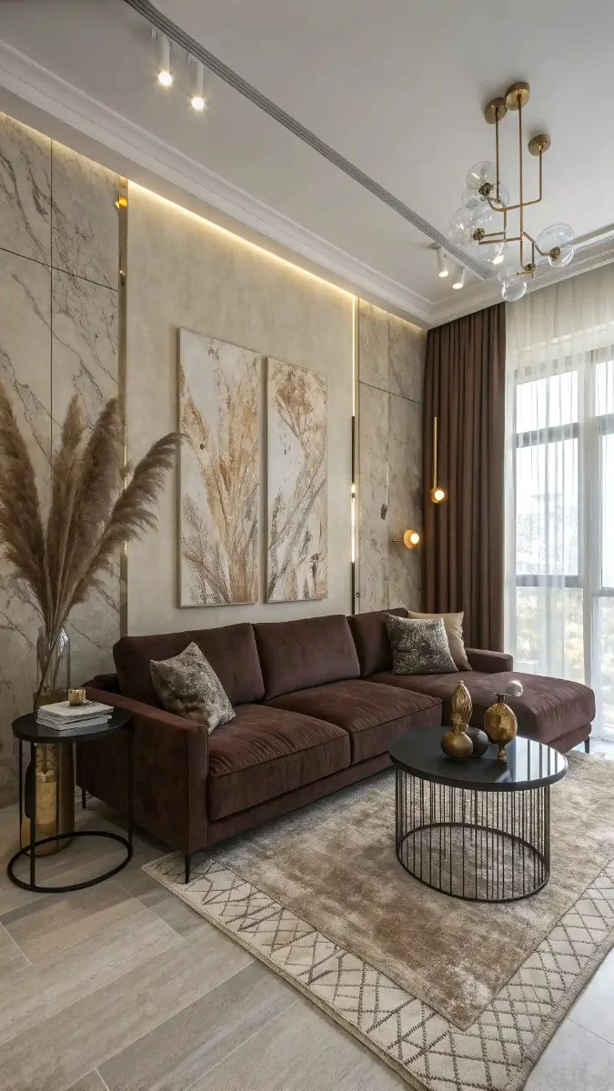 dark beige sofa living room ideas decor 1