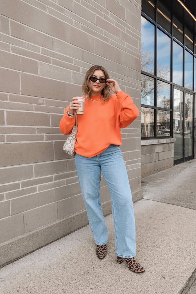 Bright Sweatshirt and Statement Shoes