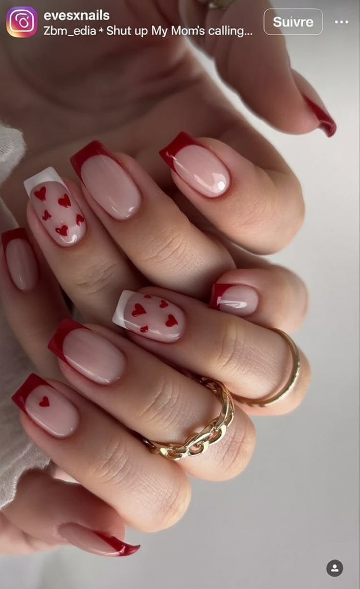 Scattered hearts and bold tips