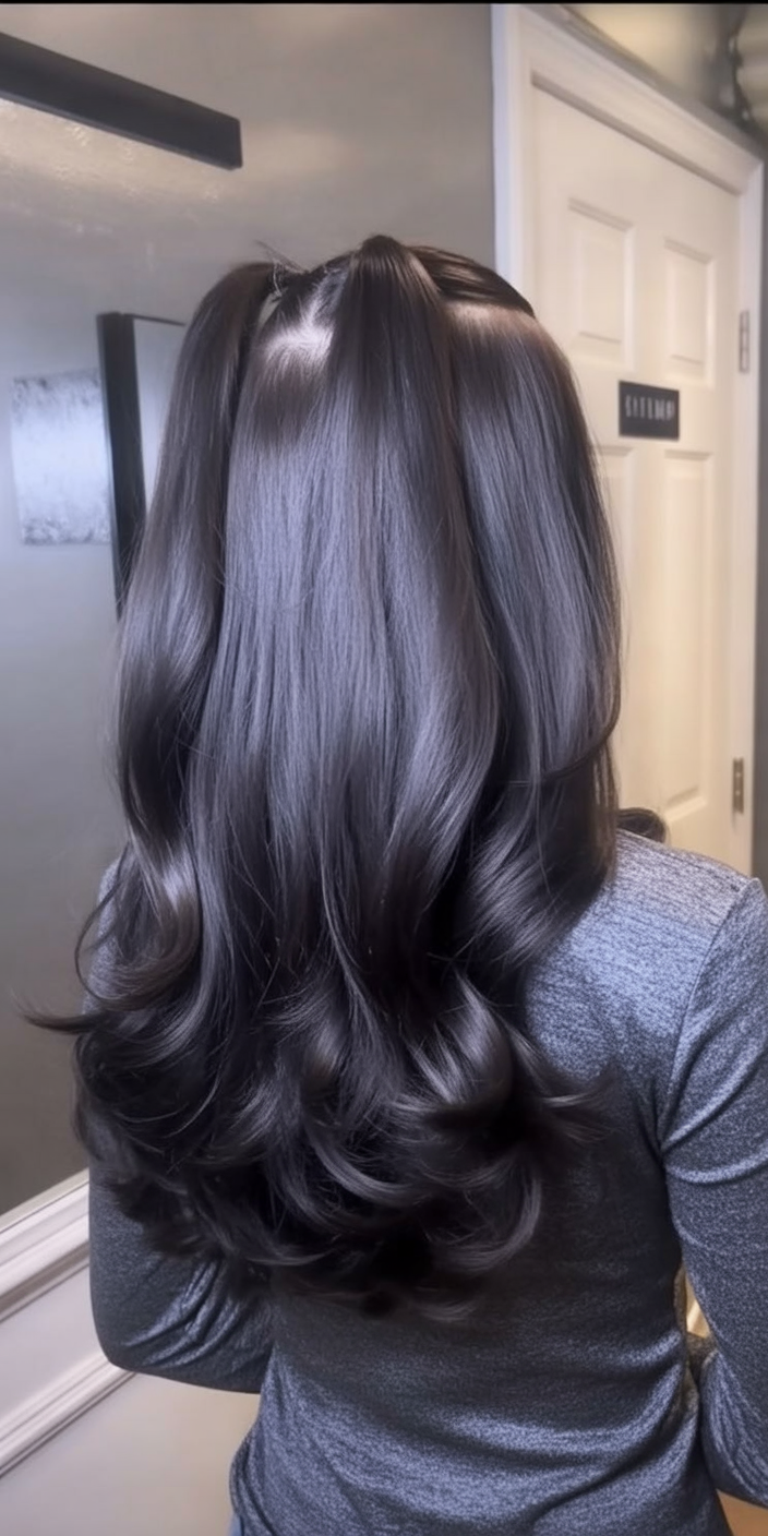 Glossy Half-Up Bounce Curls