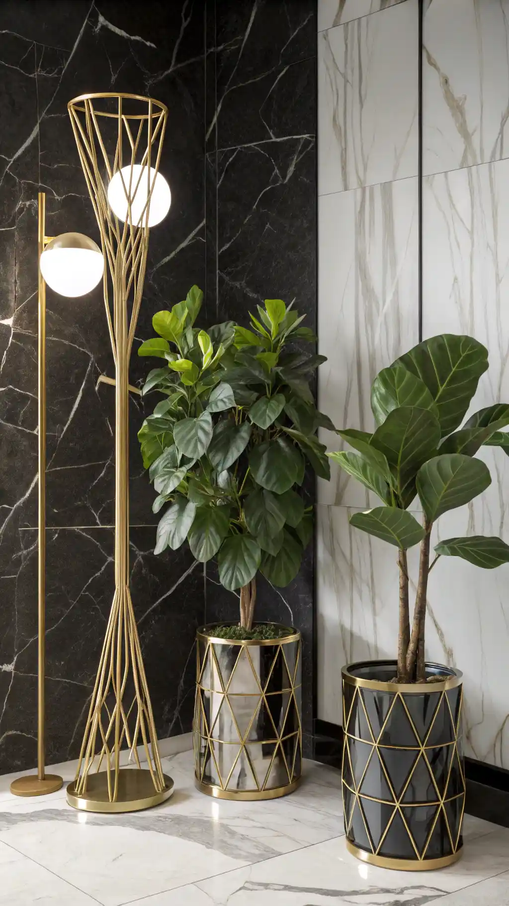 Sculptural Greenery & Gold