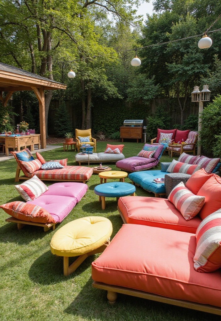 trendy backyard seating for outdoor parties