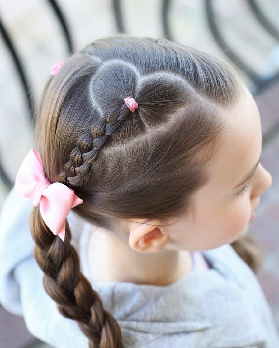 Braided heart ponytail hairstyle