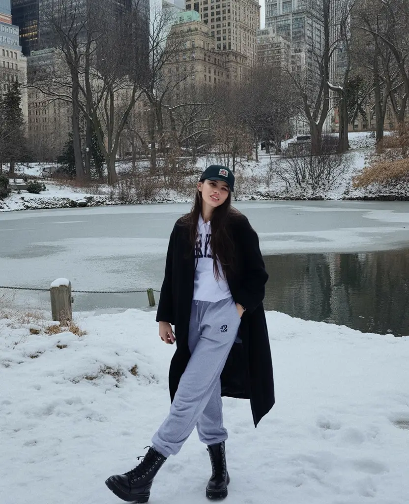 Casual winter streetwear look