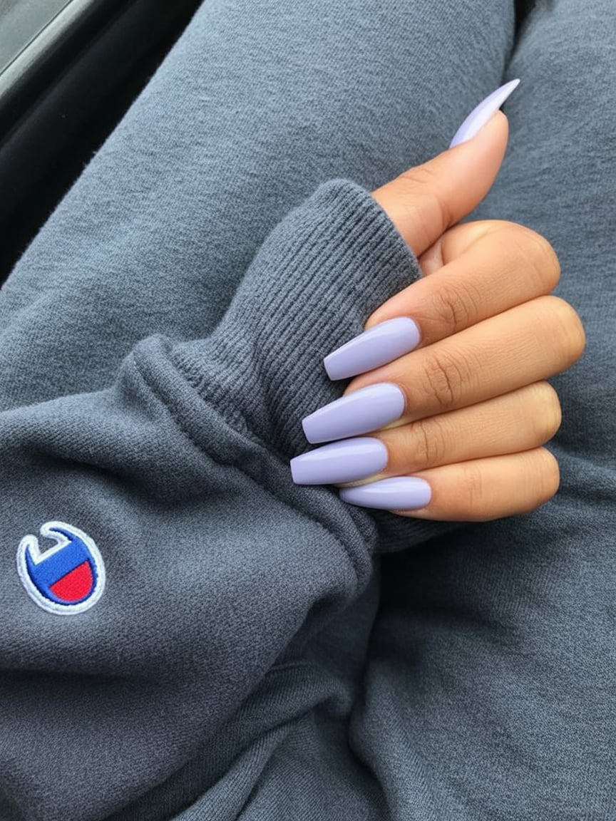 Cloud Soft Lilac Ballerina Nails