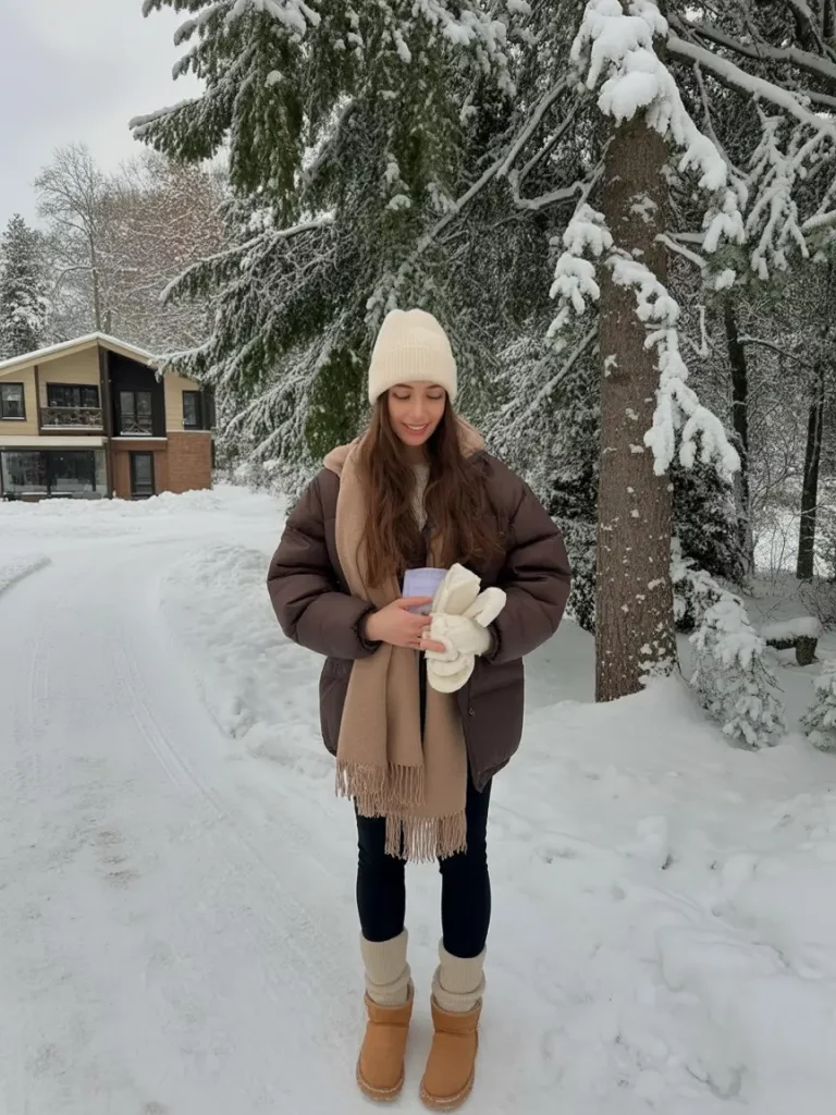 Chalet-inspired winter outfit with Ugg boots