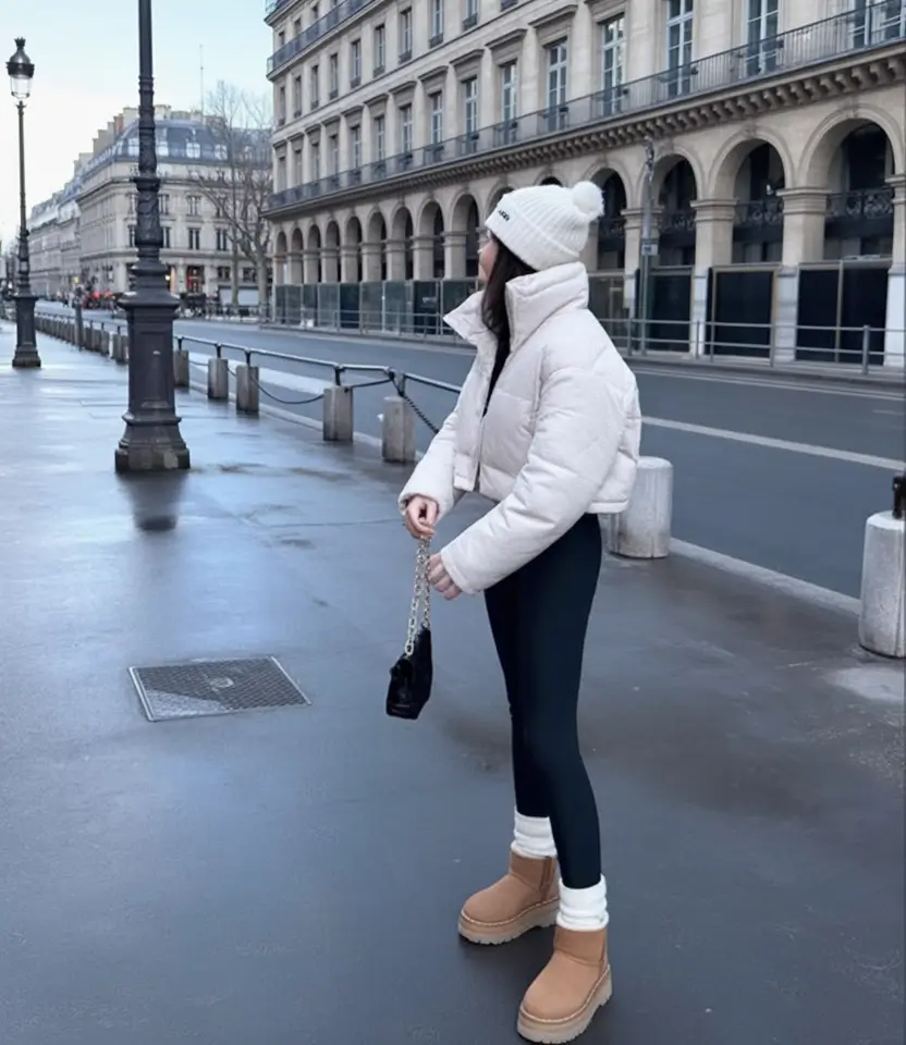 Minimalist winter outfit with Ugg boots