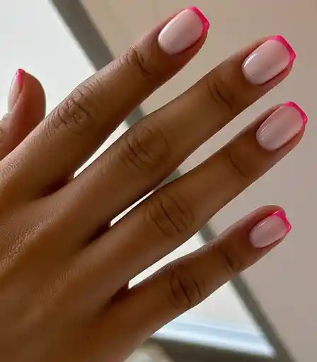 Neon Pink French Tips