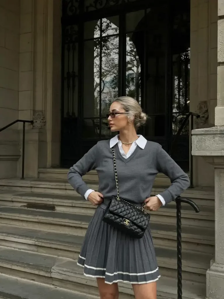 Knit and Collared Shirt Look