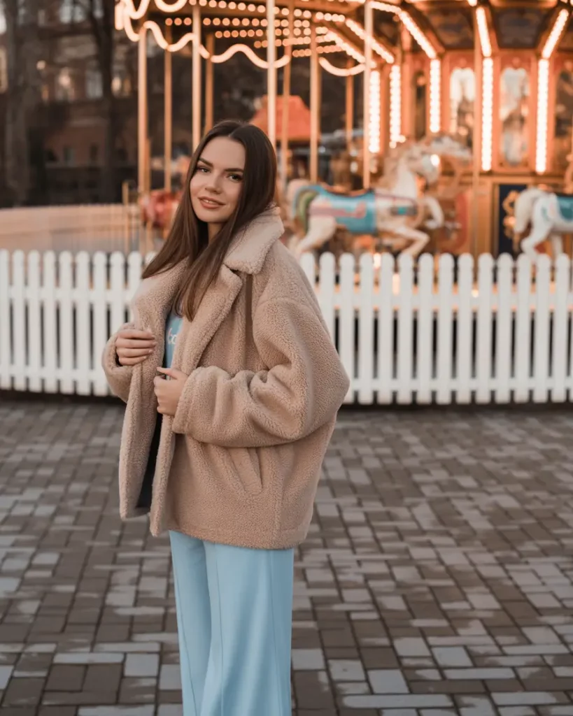 Teddy Jacket and Pastel Trousers