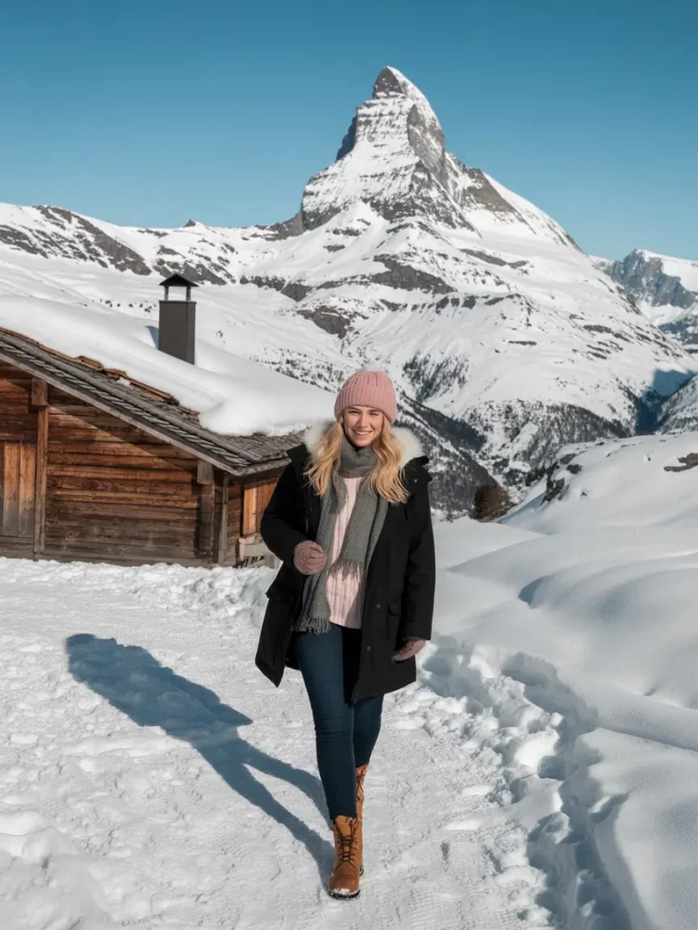 Pink Beanie Winter Look