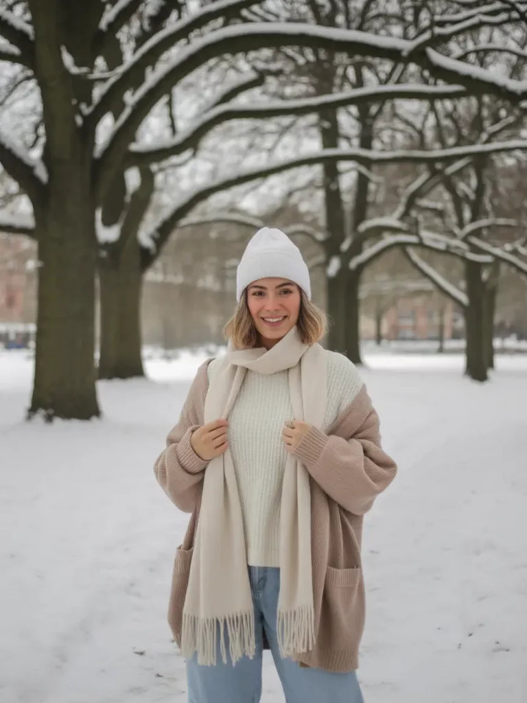 Oversized Cardigan with Scarf