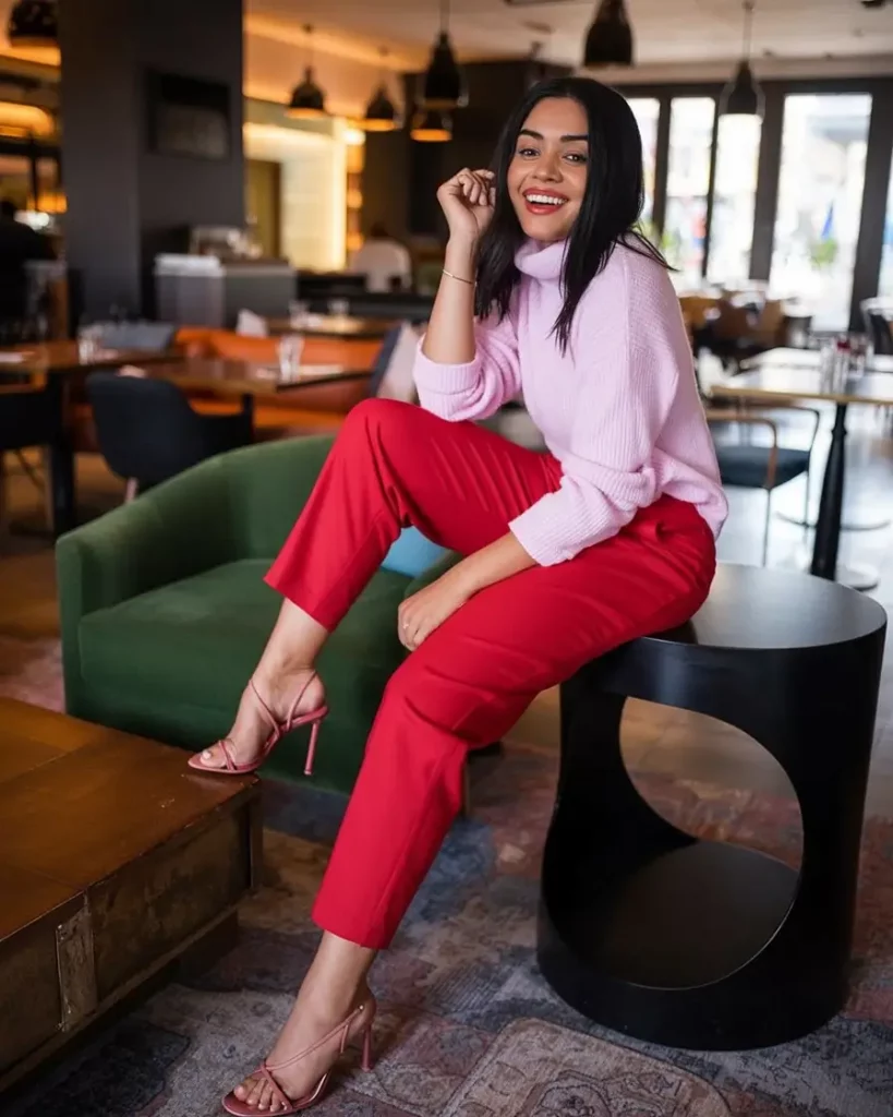 Pink and red outfit