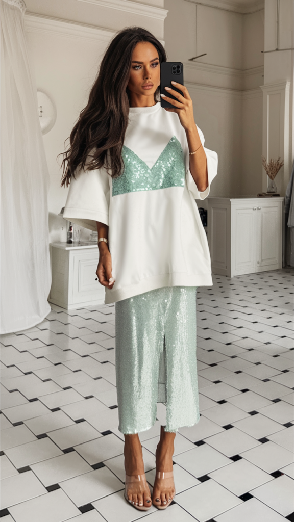 Sequined Casual Dinner Outfit