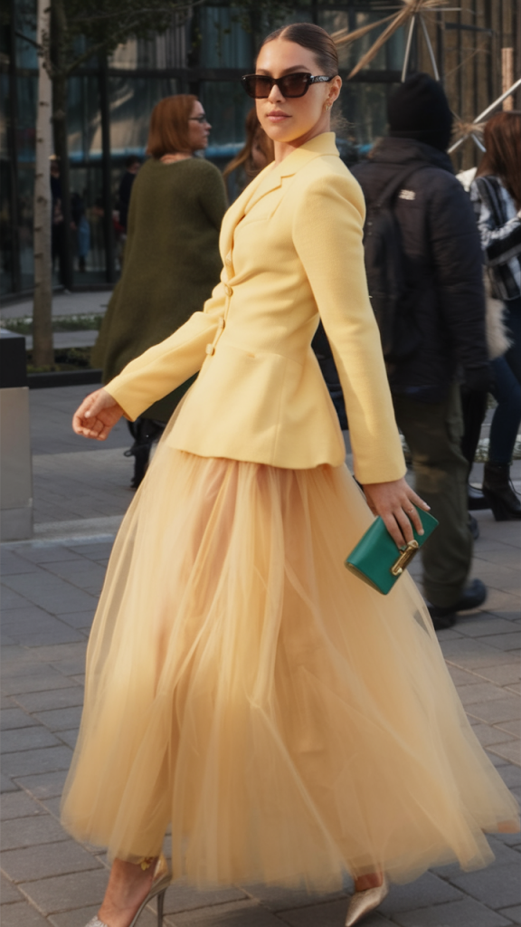 Yellow Tulle Skirt and Jacket