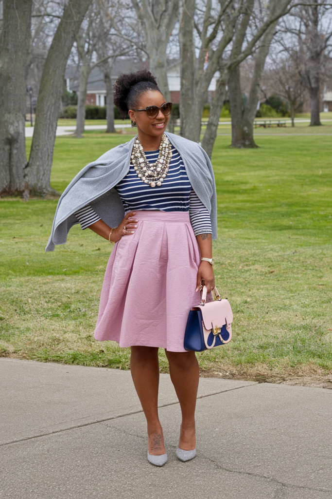 Striped and Blush Pink Outfit