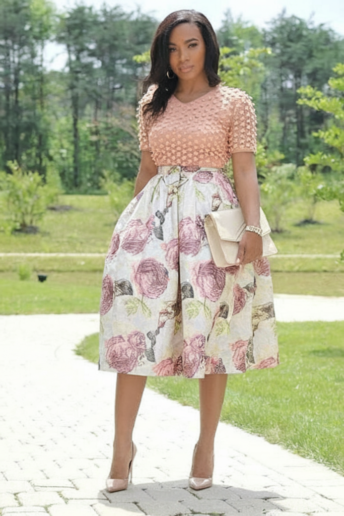 Textured Floral Outfit