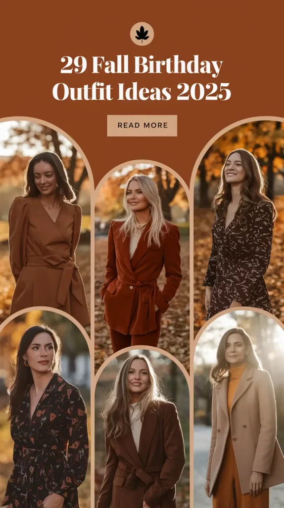 Fall birthday outfit collage