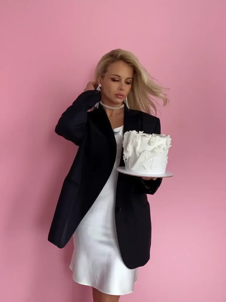 White satin slip dress with black blazer