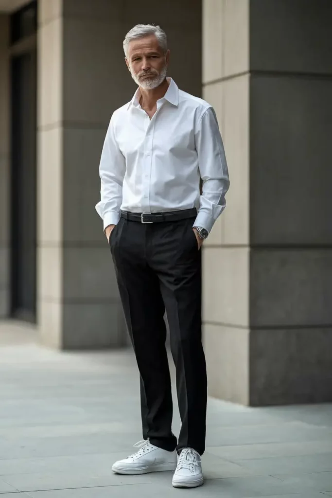 Minimalist business casual look