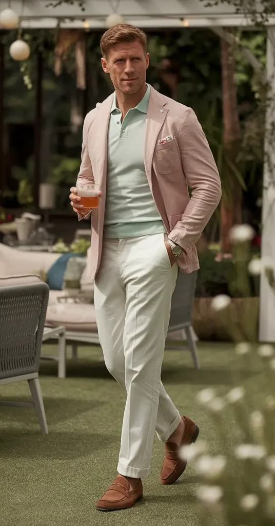 Pastels in fall business casual