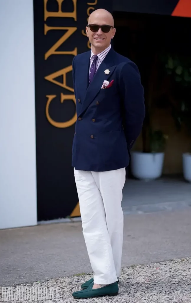 Bold pinstripe business casual