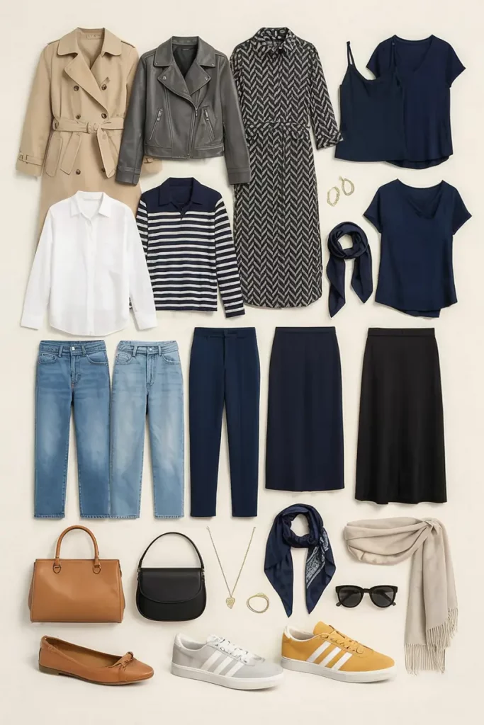 Navy and neutrals capsule