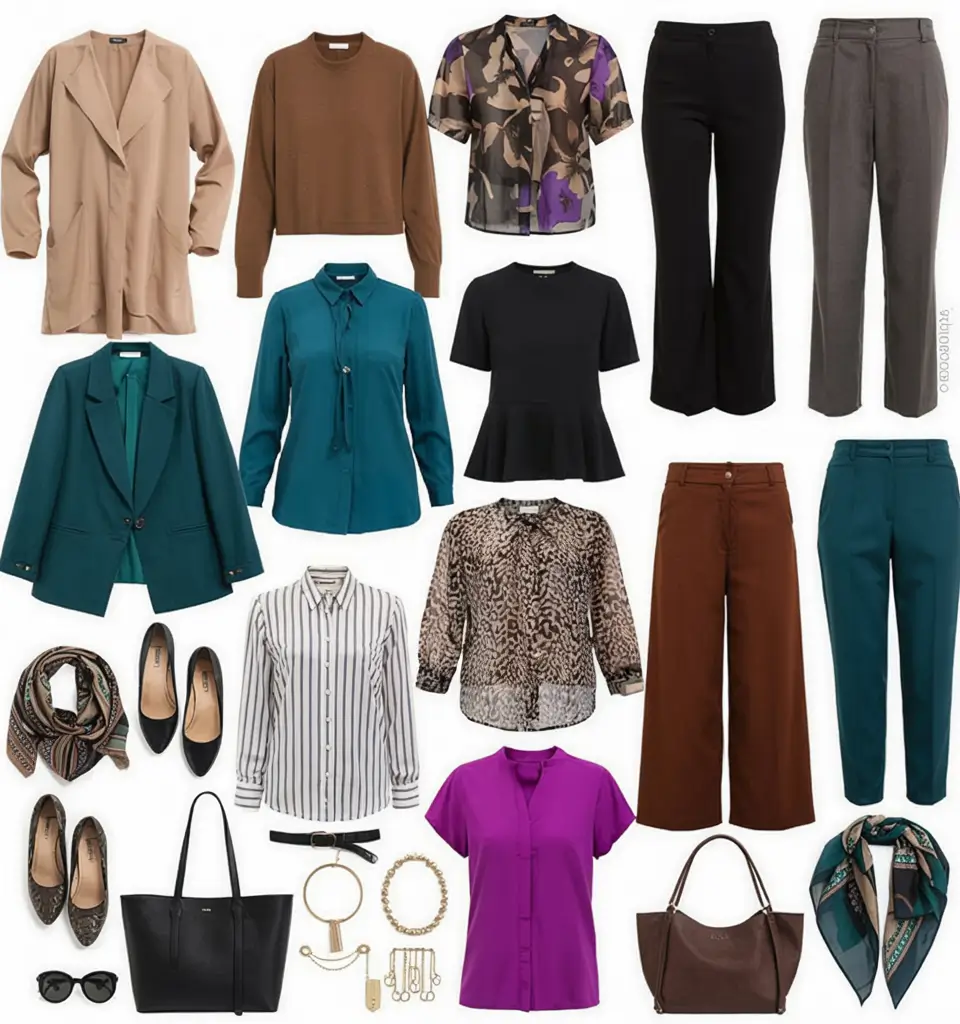 Jewel tones fall work capsule