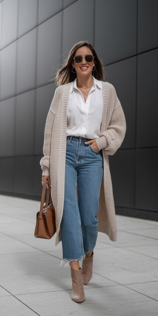 Textured layered fall outfit
