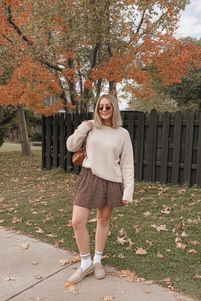 Cozy Sweater with Flowy Skirt