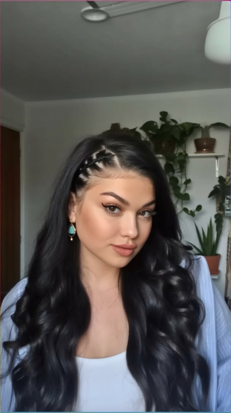 Side Braid Accent with Glam Waves