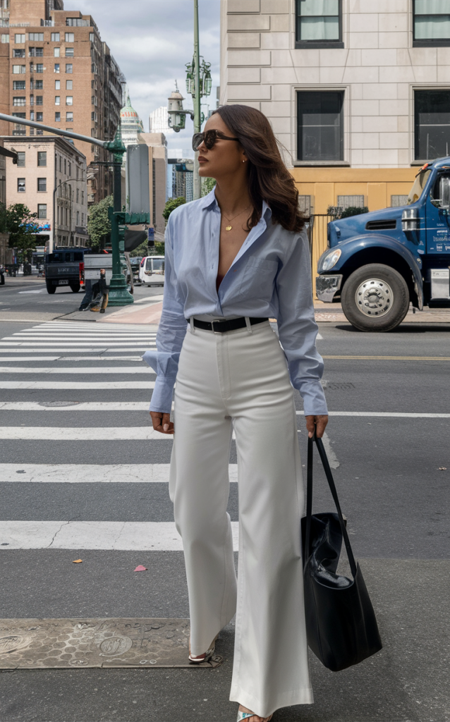 Wide leg trousers style