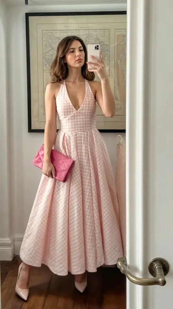Soft pink structured dress