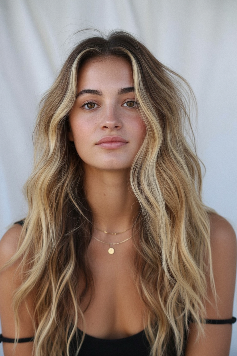 Sun-kissed dirty blonde hair
