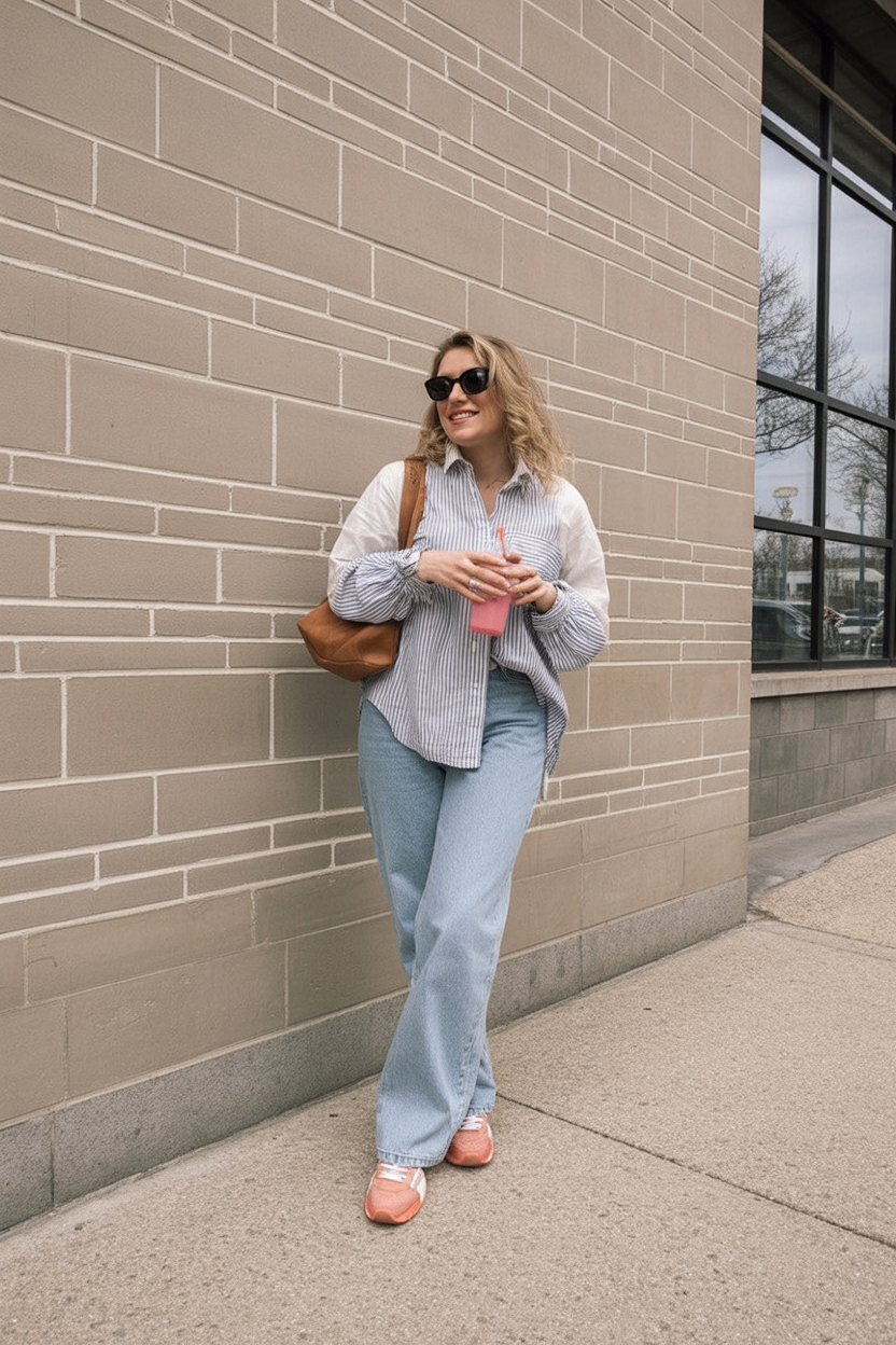 Striped Shirt with Boyfriend Jeans