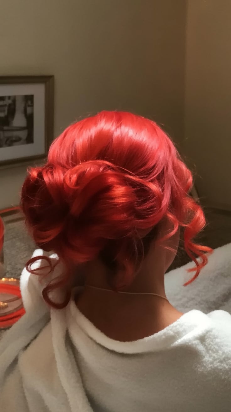 Heart shaped low bun hairstyle